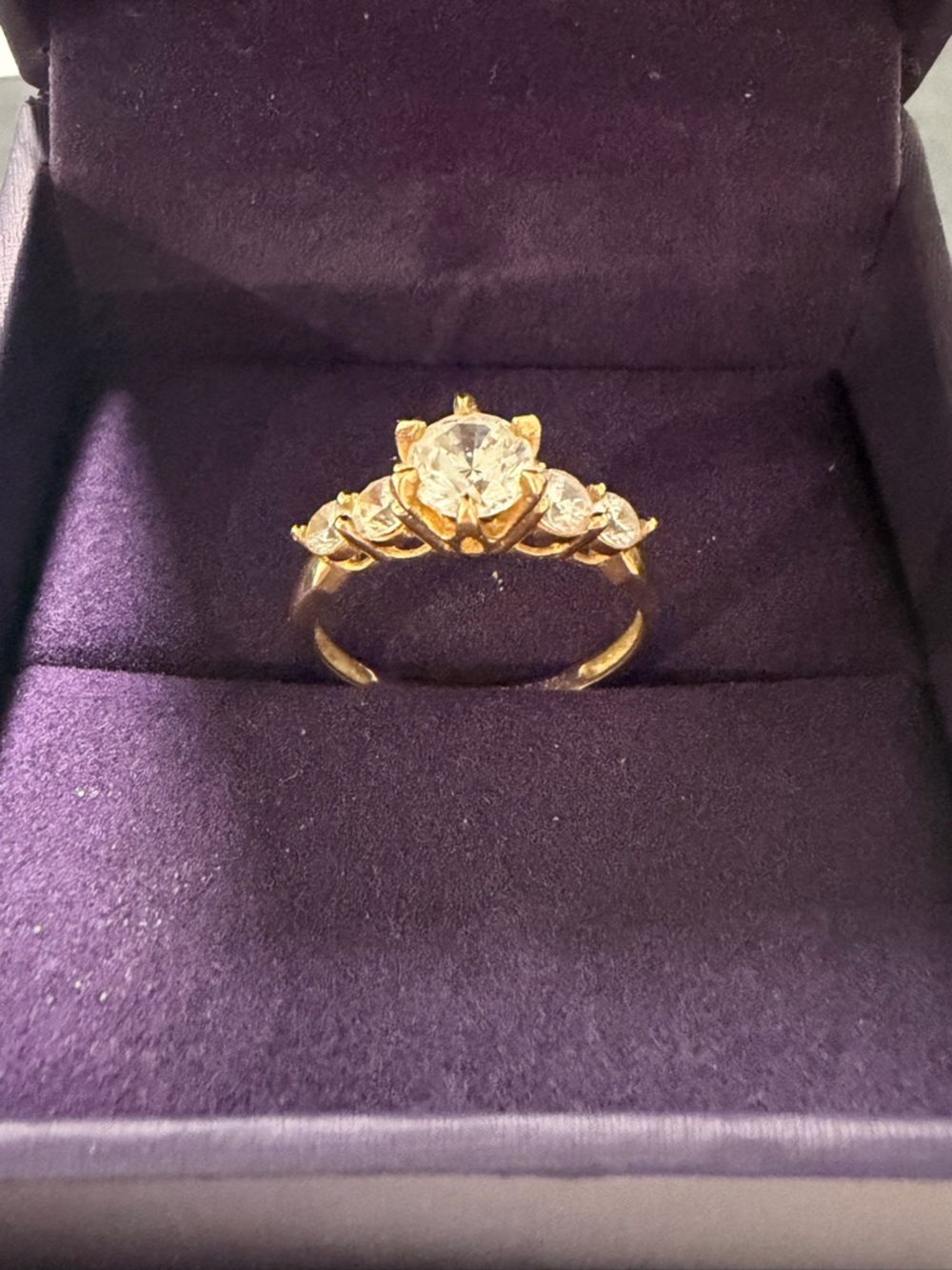 Gold Cubic Zirconia Ring - Picture 2 of 3